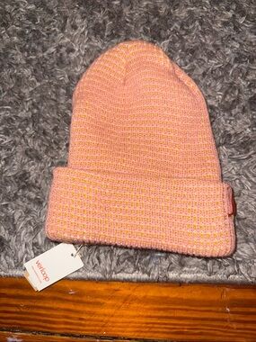 Pink Waffle Knit Beanie